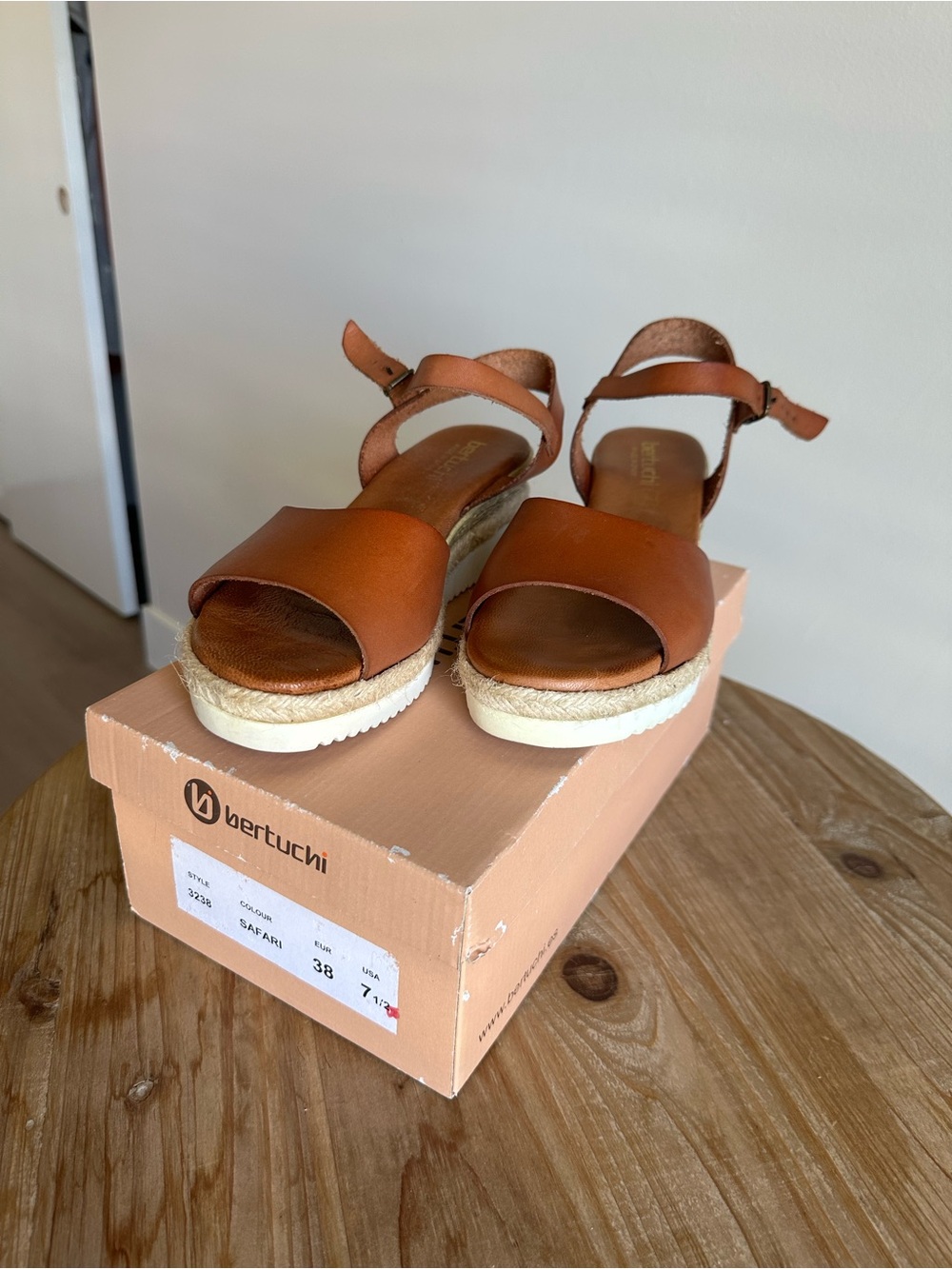 Women's Tan Espadrille Wedge Sandals